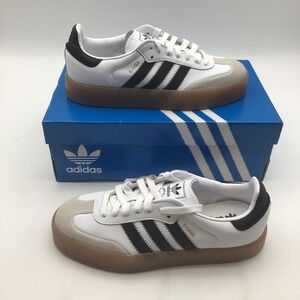 Adidas Sambae W Platform Sneakers White Black Gum JI1349 Womens Size 7 NEW